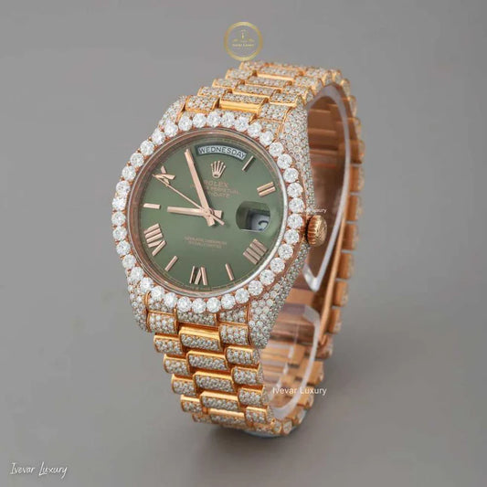 Luxury Steel Strap Watch - IVEVAR Full Iced Out Moissanite Diamond Men's Jewelry