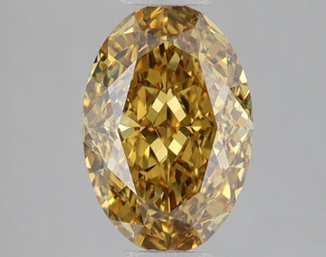 Trendy Of 1.50 CT Oval Shape Fancy Vivid Brownish Yellow Color VS2 Clarity Lab Grown Diamond For Bright Echo