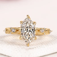 Marquise Cut Moissanite Diamond Vintage Inspire Filigree Ring