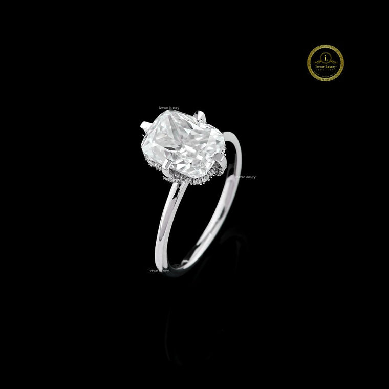 Radiant Cut Moissanite Solitaire Delicate Ring - view 2