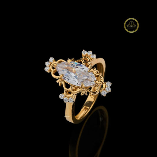 Vintage Inspired Moissanite Engagement Ring - view 2
