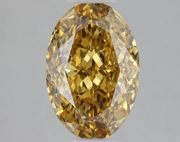 Trendy Of 1.50 CT Oval Shape Fancy Vivid Brownish Yellow Color VS2 Clarity Moissanite Diamond For Bright Echo