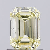 Fine 0.77 CT Emerald Shape Fancy Yellow Color VS2 Clarity Lab grown Diamond For Anniversary Ring