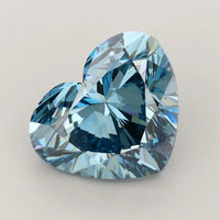 Minimalist Of 3.53 CT Heart Shape Fancy Vivid Blue Color VS2 Clarity Moissanite Diamond For Bare Light