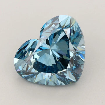 Minimalist Of 3.53 CT Heart Shape Fancy Vivid Blue Color VS2 Clarity Moissanite Diamond For Bare Light