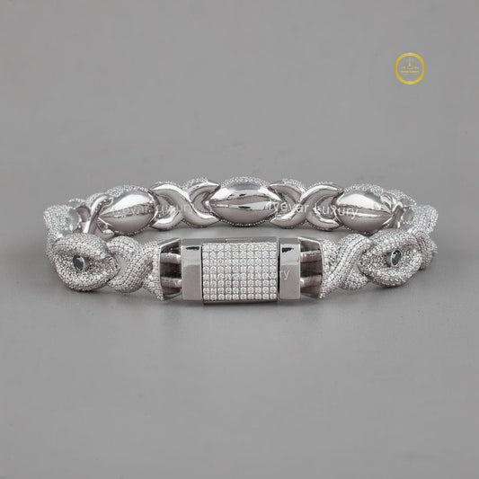 Trandy Custom Two Tone Diamond Cuban  Bracelet - Jewelry by Ivevar