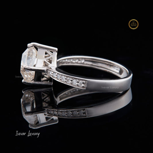 0.90 Ct Custom Moissanite Diamond Luxury Stylish Ring by Ivevar