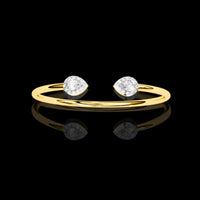 1.08 CT Minimalist Stunning Open Twin Pear Lab Grown Diamond Open Bracelet For Love By Ivevar