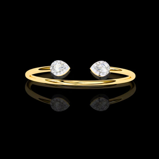 1.08 CT Minimalist Stunning Open Twin Pear Lab Grown Diamond Open Bracelet For Love By Ivevar