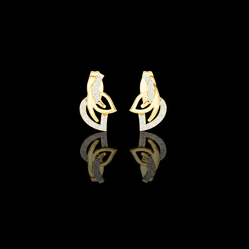 0.12 TCW AmorFlux Interwoven Curve Round Moissanite Diamond Earrings with Sparkle