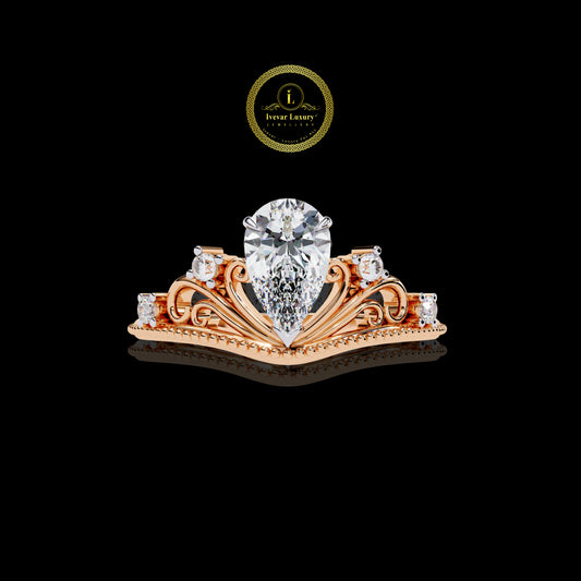 Elegance Reimagined The Ivevar Vintage Gold Moissanite Diamond Engagement Ring