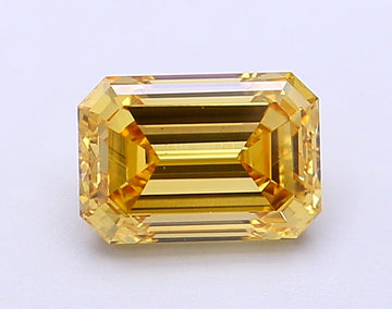 Trendy Of 1.51 CT Emerald Shape Fancy Intense Yellow Color VS2 Clarity Lab Grown Diamond For Slow Fire