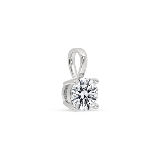 1 CT Luxury Round Cut Moissanite Diamond Pendant with Brilliant Shine By Ivevar