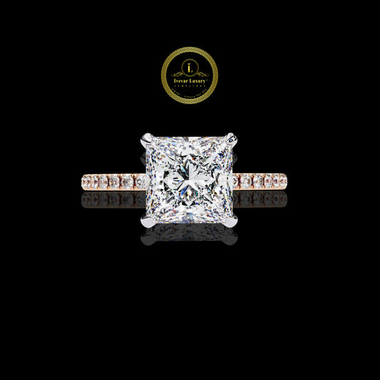 Exquisite Round Cut Lab Grown Diamond Engagement Ring for Women Silver & Solid Gold Options