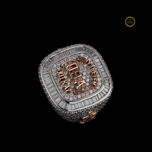Custom Two-Tone Lab Grown Diamond Baguette Championship Ring - view 2