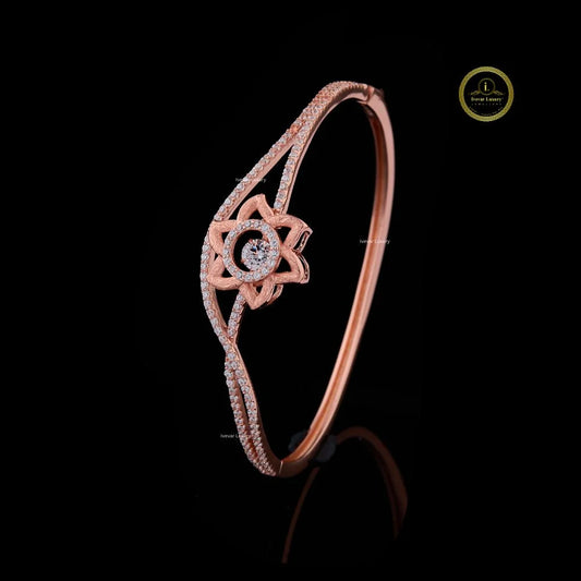 Premium Flower Shape Lab Diamond Bracelet for Women with Elegant Rose Gold Finish By Ivevar