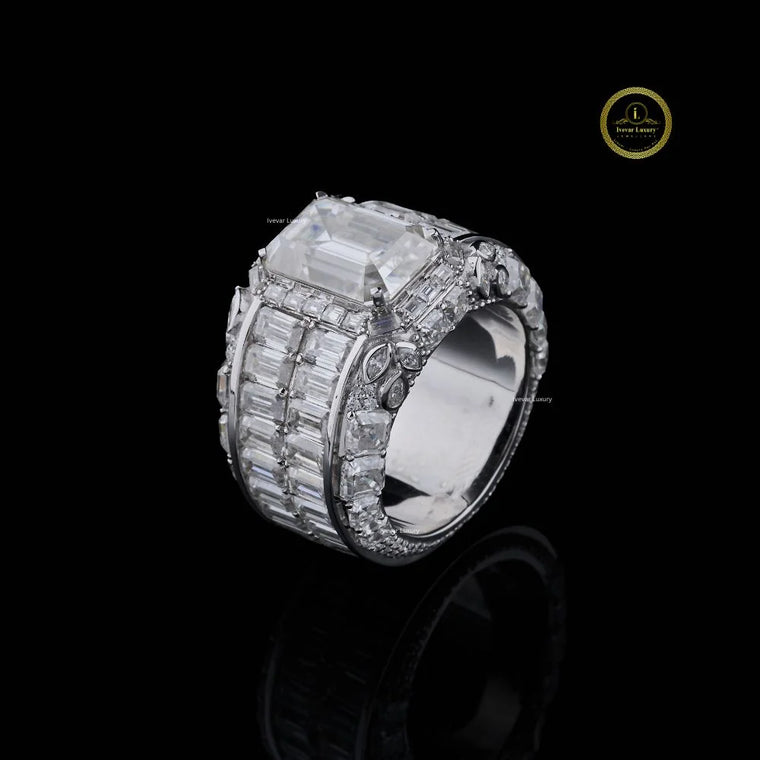 4 CT Emerald Cut Lab Grown Diamond Statement Ring - view 2