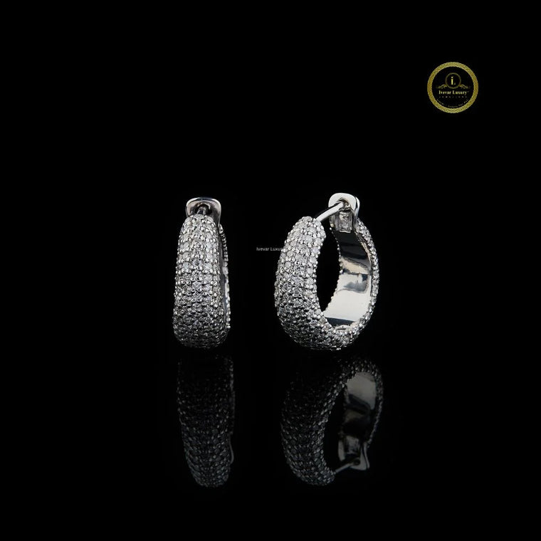 Round Snowflake Starburst Cluster Stud Earrings - view 2