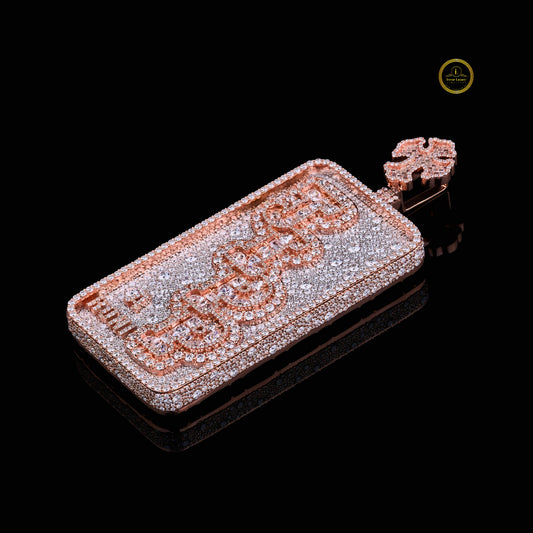 Trump Card Pendant With Iced-Out Dollar Design - view 2