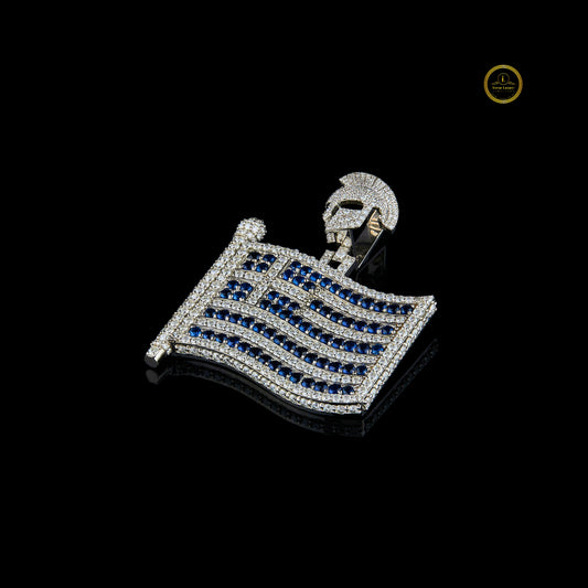 Custom Iced Out Flag VVS1 Pendant for Men - view 2