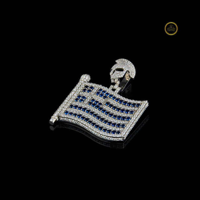 Custom Iced Out Flag VVS1 Pendant for Men - view 2