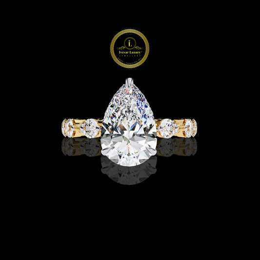 Vintage Gold Engagement Ring Ivevar Moissanite Diamond Ring for Timeless Elegance