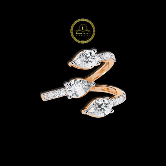 Affordable Lab Created Diamond Ring Sterling Silver & Gold Plated