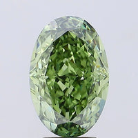 Minimalist 4.24 CT Oval Shape Fancy Vivid Green Color VS1 Clarity Moissanite Diamond For Cocktail Ring