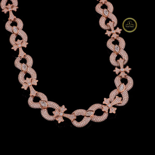Iced Out Infinity Cross Link Choker Necklace - view 2