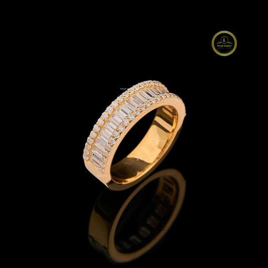 Triple Row Baguette Wedding Band - view 2