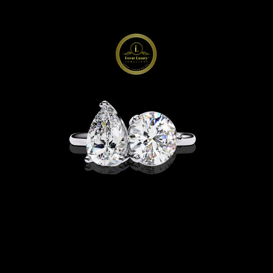 High End VVS1 Moissanite Diamond Engagement Ring Round Brilliant Cut in 14K/18K Gold