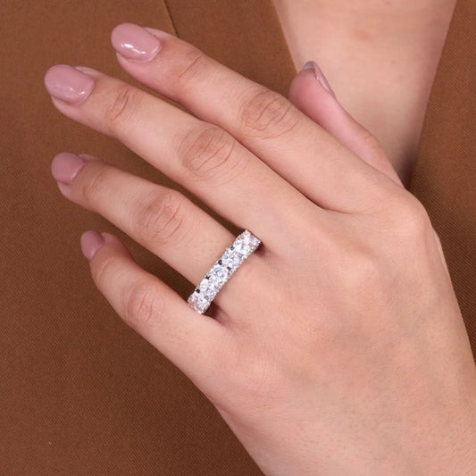 Round Brilliant Lab Diamond Eternity Wedding Band - view 2