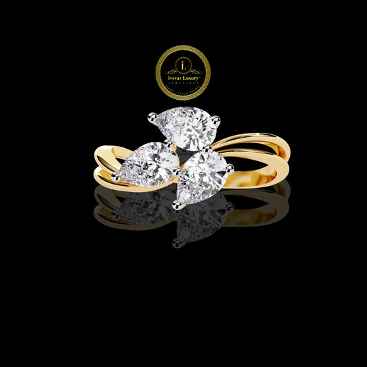 Lab Grown Diamond Rings for Women  925 Sterling Silver & 18K Gold Plated