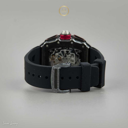 Half-Iced Lab Diamond Watch with Versatile Rubber Band