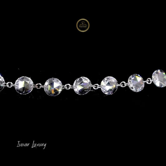 Affordable Luxury Rose Cut Natural Diamond Necklace Sterling Silver Ivevar