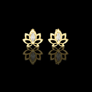 1.25 TCW Aurelle Lotus Marquise Moissanite Diamond Gold Earrings with Open Petal Silhouette