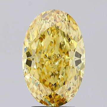Bright Of 4.80 CT Oval Shape Fancy Vivid Yellow Color VS2 Clarity Moissanite Diamond For Silver Days