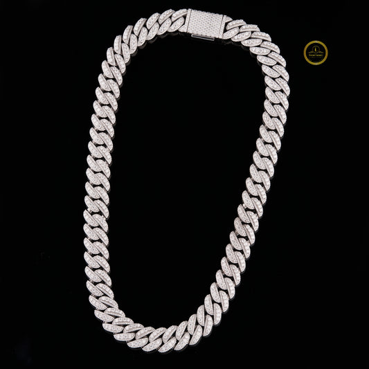 New Arrival VVS Moissanite  Heavy Iced Out Cuban Link Chain Sterling Silver 925 Moissanite Hip Hop Men's Jewelry by Ivevar
