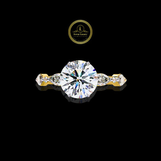 Enchanted Bloom Floral Lab Grown Diamond Ring Elegant Chic