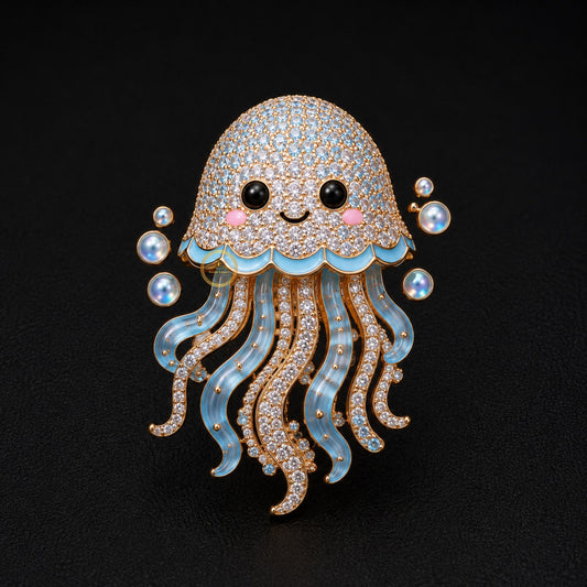 Bunny, Jellyfish & Penguin Pave Crystal Animal Cufflinks - view 2