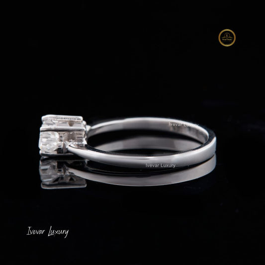 1.00 CT Round Lab Grown Diamond 925 Sterling Sliver Rings by Ivevar