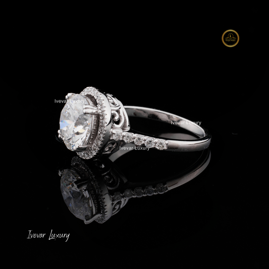 Luxury Lab Grown Diamond White Gold Engagement Ring by Ivevar