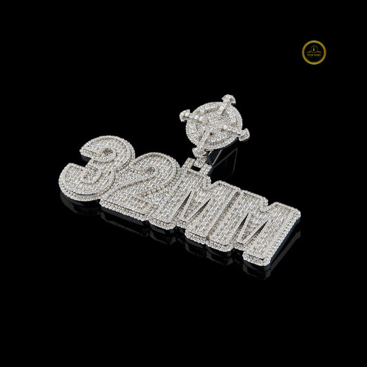 Custom "32MM" Nameplate Pendant with Hip Hop Design Jewelry - view 2