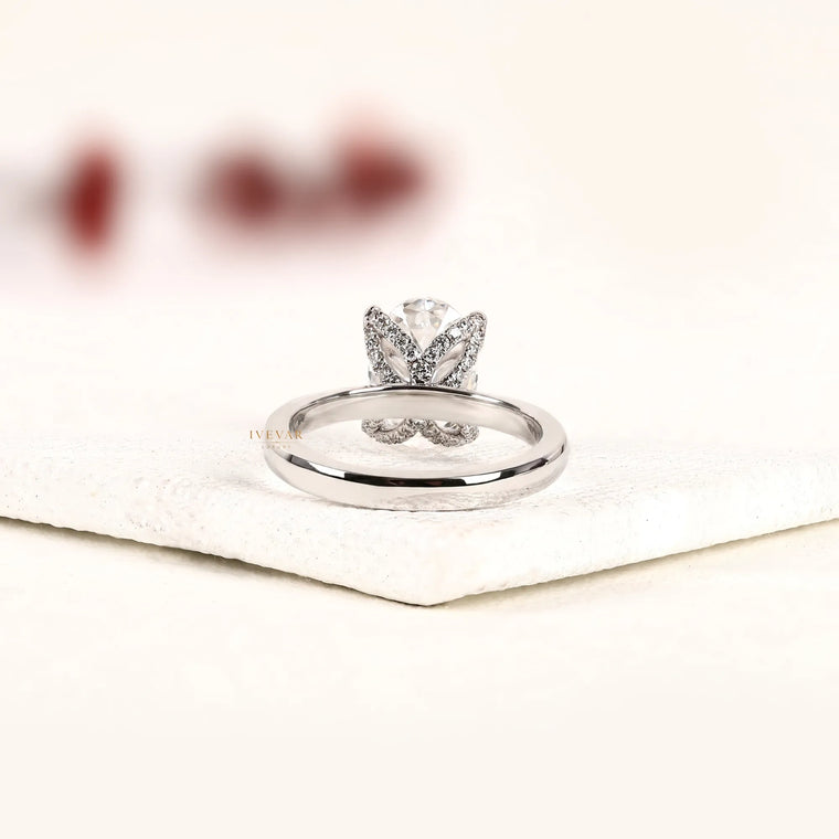 Oval Cut Four Prong Solitaire Engagement Ring - view 2