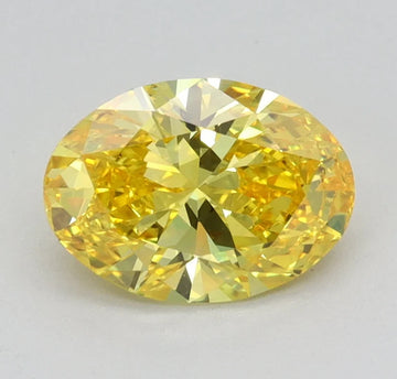 Unique Of 0.97 CT Oval Shape Fancy Vivid Yellow Color VS1 Clarity Moissanite Diamond For Wedding Ring