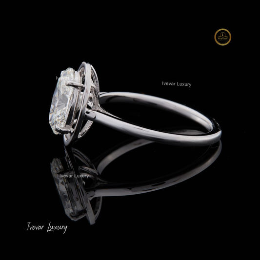 1.00 CT Round Lab Grown Diamond 925 Sterling Sliver Rings by Ivevar