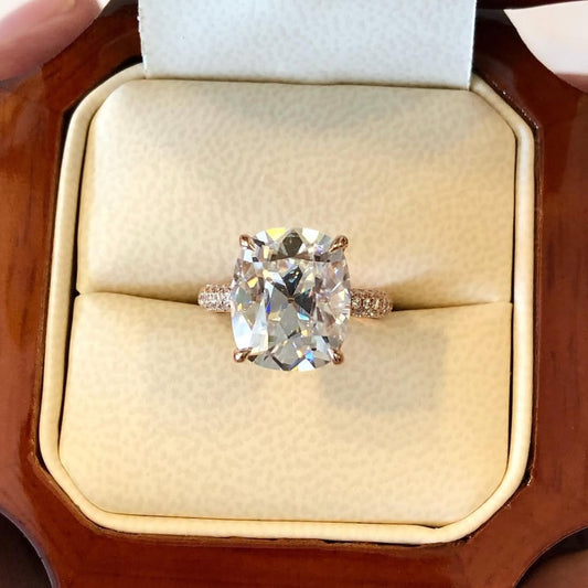 1.08 CT Moonlit Refined Elongated Cushion Cut Moissanite Diamond Ring with Soft Square Brilliance For Love