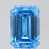 Ultimate Of 3.08 CT Emerald Shape Fancy Vivid Blue Color VS2 Clarity Moissanite Diamond For Soft Glow