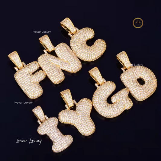 Iced-out Lab Diamond Letter Pendant Bold Hip Hop Custom Name Piece - view 2