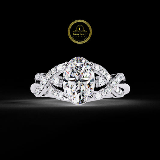 Lab Created Diamond Cocktail Ring Bold Gold Plated S925 Silver Jewelry